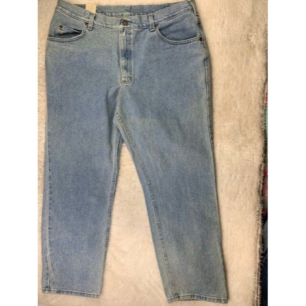 Lee Size 40x30 Mens Jeans Light Wash Straight Leg